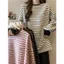 Áo thun dài tay bigsize cho 40-75kg, form thụng kẻ sọc ngang với hình đôi mắt độc đáo.-QUANAO94
