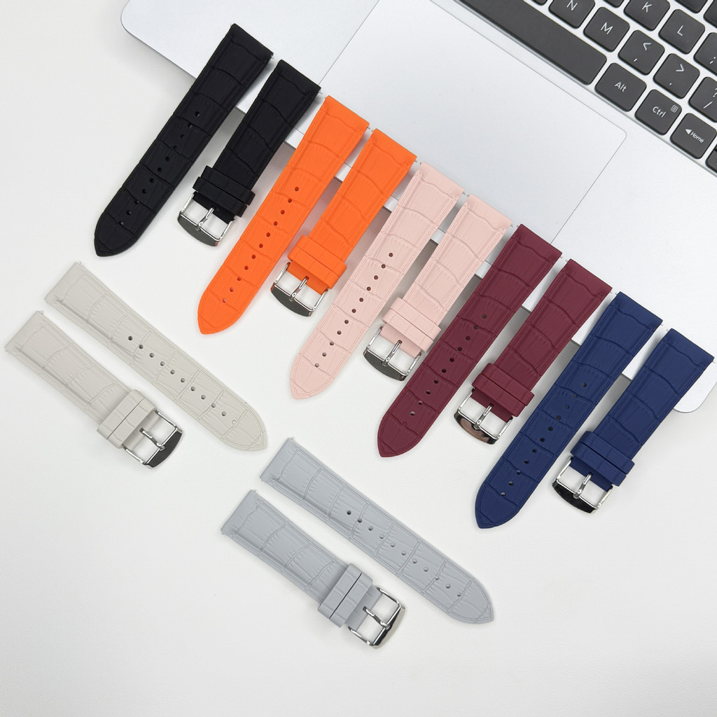 Dây đeo đồng hồ silicon phát hành nhanh để thay thế dây đeo đồng hồ thông minh 20mm 22mm dành cho nam nữ Thể thao chống thấm nước họa tiết tre đầy màu sắc Nhựa cao su