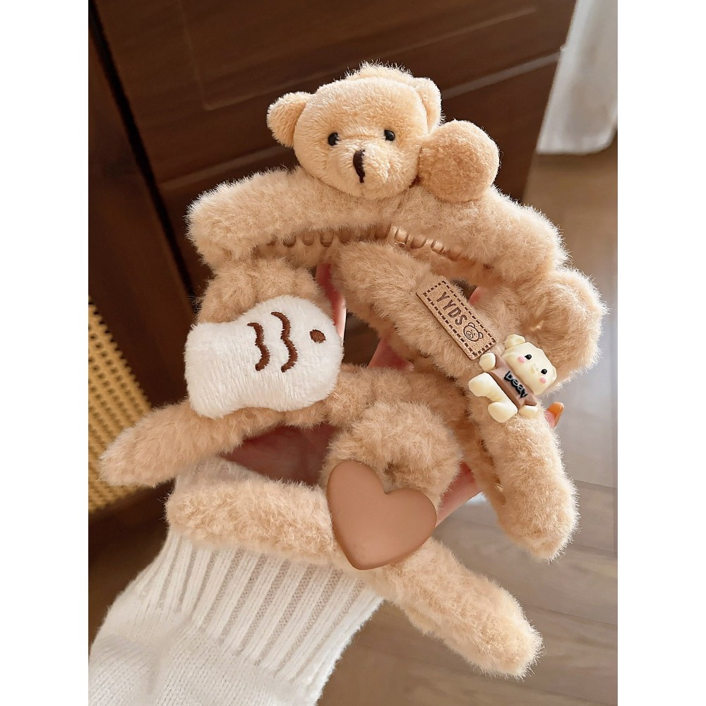 Kẹp tóc lông cá mập màu sang trọng cho thu đông