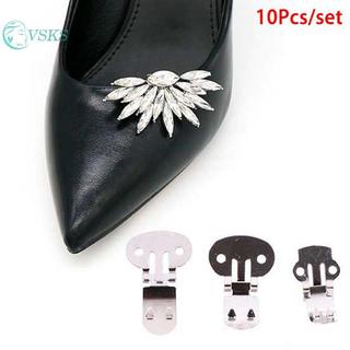 Chenlongshang 10 Chiếc Thép Không Gỉ Hoa Giày Kẹp Trang Trí Trên Phát Hiện DIY Thủ Công Khóa EN