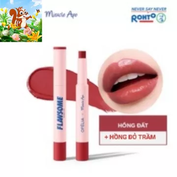 SÉT 2 CÂY SON lip on lip Miracle apo Flansome gồm 1 cây màu Hồng đỏ trầm & 1 cây màu Hồng đất