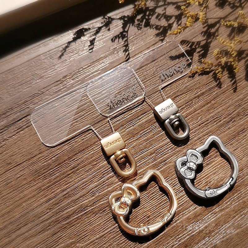 Mới trong 2 ngày!!Điện Thoại Di Động Dây Kẹp Mèo Dễ Thương Đầu Xoay Kim Loại Trong Suốt Miếng Đệm Mỏng Không Có Vỏ Trên Không Ảnh Hưởng Sạc Dây Xích Điện Thoại Di Động Đa Năng Chống Sốc