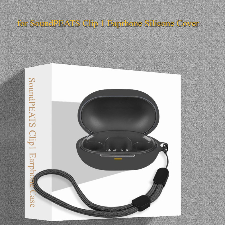 Cho SoundPEATS Clip 1 Vỏ Tai Nghe Silicon Bảo Vệ Chống Sốc Tay Mềm Màu Trơn Vỏ Tai Nghe Có Thể Giặt Được Bảo Vệ Tai Nghe Có Dây Buộc