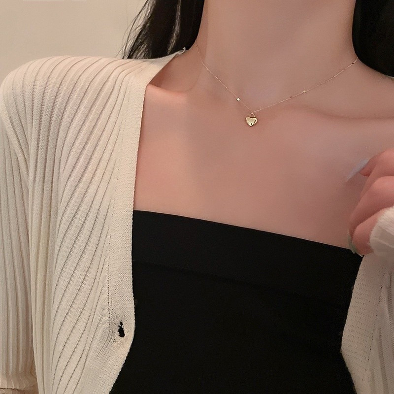 Vòng cổ tình yêu đơn giản Hàn Quốc chuỗi xương đòn ngắn nhỏ ngọt ngào