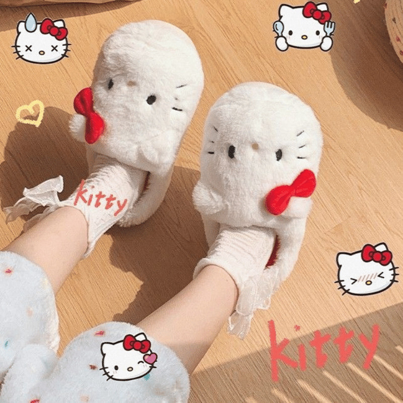 Dép Lông Mèo Helloo Dễ Thương Dép Đi Trong Nhà Mùa Đông Êm Ái, Ấm Áp Cho Nữ