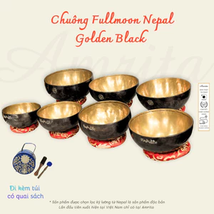 Chuông xoay Fullmoon Nepal Golden Black cao cấp - Chuông Xoay Nepal - Chuông Xoay Tây Tạng -CXNP241