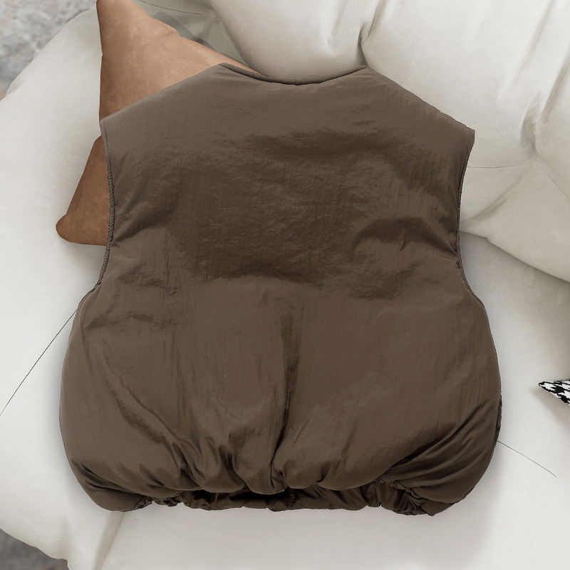 GC1 Mùa Thu Đông Màu Trơn Trẻ Em Áo Vest Cotton Ấm Áp Áo Vest Dày Cotton Đệm Áo Khoác GC1