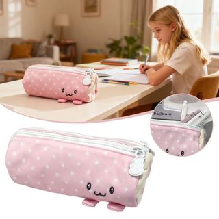 Bút Chì RISEDOT, Túi Đựng Bút Cuộn Khăn Hồng Dung Tích Lớn, INS Soft Touch Di Động Văn Phòng Phẩm Tổ Chức Đồ Dùng Học Tập