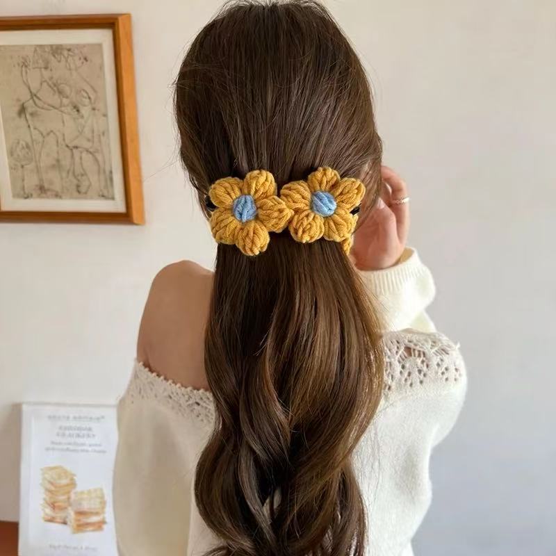 Mới Len Hoa Chuối Kẹp Lớn Tinh Tế Cao Cấp Đa Năng Kẹp Tóc