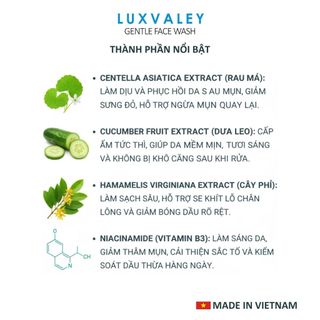 SỮA RỬA MẶT LUXVALEY CHO MỌI LOẠI DA – DỊU NHẸ, SẠCH SÂU, KHÔNG GÂY KÍCH ỨNG