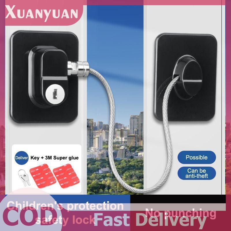 XUAN Khóa ngăn kéo không đục lỗ Khóa bảo vệ an toàn cho trẻ em Kẹp trẻ em trên tay Tủ giặt VN