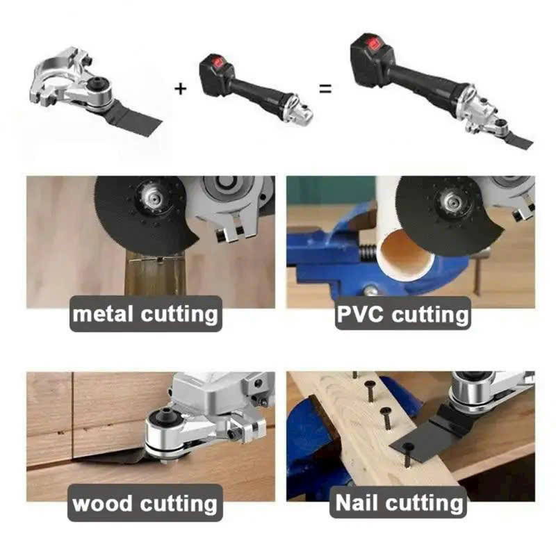 Máy cắt rung - Bộ chuyển đổi máy cắt thành máy cắt rung tặng kèm lưỡi cưa và đầu chà nhám