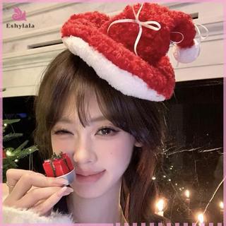 Kẹp bên Giáng sinh thực tế Mũ Giáng sinh Ông già Noel Kẹp tóc Lông thú ngọt ngào Nơ Giáng sinh Barrette Clip Đạo cụ ảnh ngọt ngào [MỚI]