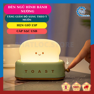 dễ thương Đèn Ngủ Để Bàn Hình Máy Nướng Bánh Mì Sạc Tích Điện,Hẹn Giờ Nhiều Chế Độ Sáng Đèn Led Trang Trí Decor Phòng