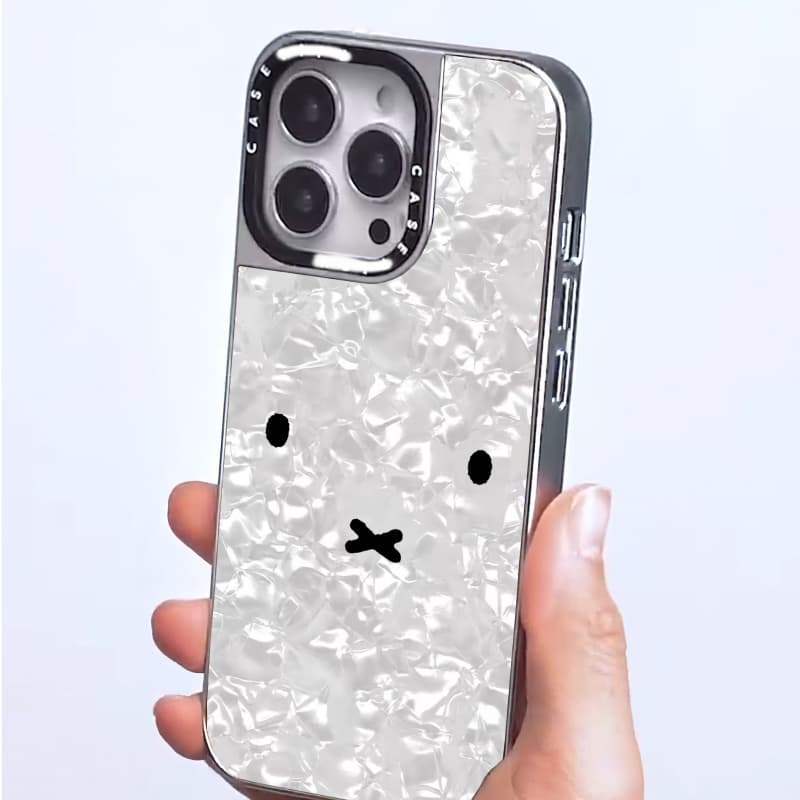 Ốp lưng CASECASE X Miffy (Phiên bản ngọc trai) Vỏ hút từ tính màu đen & bạc IPhone 17 16 15 14 13 12 Pro Max Plus Air có hộp khắc logo