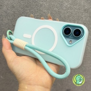 Ốp điện thoại từ tính màu kẹo 3 trong 1 có dây buộc cho Tecno Pop 10 10C 9 8 7 Pro Pova 7 Neo 6 Pro 5 Spark GO 2 2S 1 1 1S 4G 5G Vỏ mờ sạc không dây dễ thương