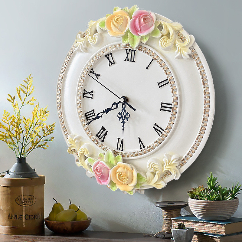 Đồng hồ treo tường nhựa sáng tạo châu Âu, sử dụng tường phòng khách tại nhà và đồng hồ sử dụng thương mại, đồ trang trí Đồng hồ không ồn ào