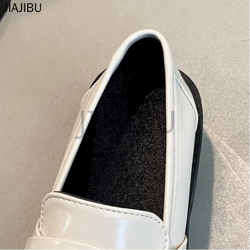 Size 35-42 Giày Da Cao Cấp Mũi Tròn Gót Dày, Chống Trượt Phong Cách Anh Dành Cho Nữ Ngoại Cỡ Korean Fashion Casual Platform Mary Jane Shoes Giày Lười Lolita Phong Cách Học Sinh Nhật Bản JK Màu Be/bạc/đen