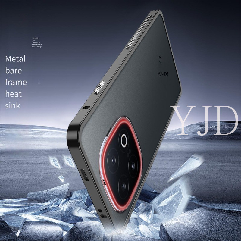 Ốp YJD Cho Vivo IQOO 15 Khung Trần Kim Loại Tản Nhiệt Chống Rơi Vỏ Điện Thoại