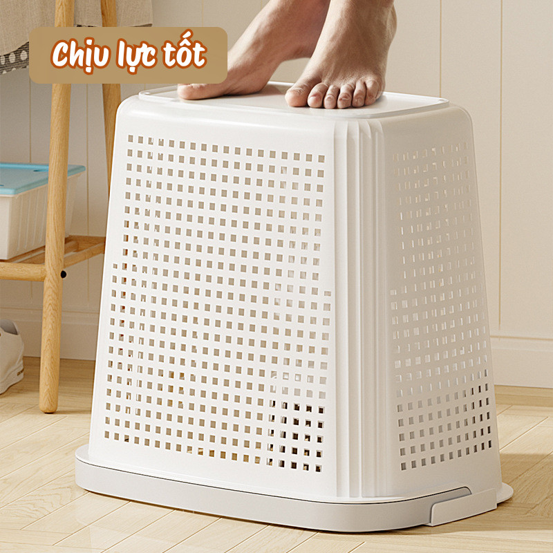 Giỏ Đựng Quần Áo Có Bánh Xe Nhà Tắm, Giỏ Nhựa Đựng Đồ Quai Xách