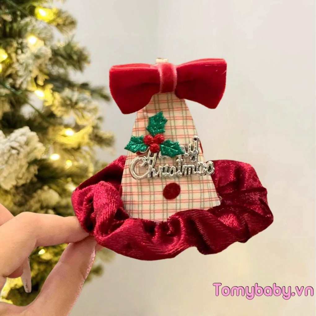 Mũ dự tiệc Giáng sinh với nơ xù và viền trang trí - Phụ kiện tóc đẹp cho ngày lễ