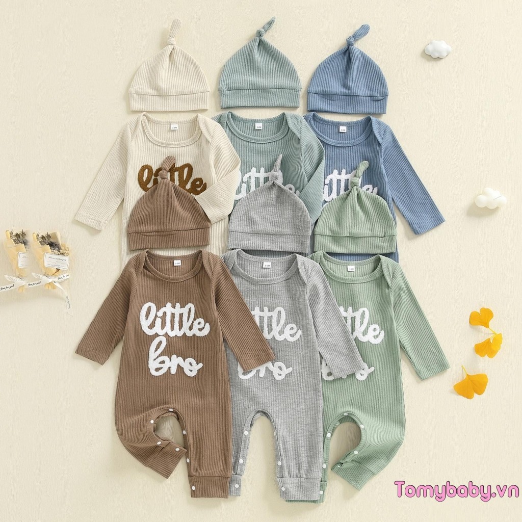 Bộ áo liền quần có vách ngăn mùa thu cho bé trai Bộ áo liền quần cổ tròn dài tay có mũ