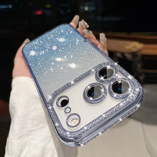 Ốp lưng iPhone đính đá pha lê lấp lánh sang trọng, bảo vệ camera cho iPhone 17 16 15 14 13 12 Pro Max 17 Air
