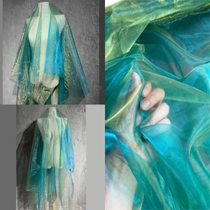 Treeling Màu Kim Loại Organza Vải Cho Váy Cưới Thủ Công Quần Áo