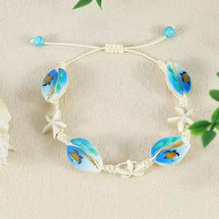Vòng cổ và vòng tay hình đại dương cho bé gái với cườm vỏ sò và sao biển, tăng cường cảm xúc tích cực