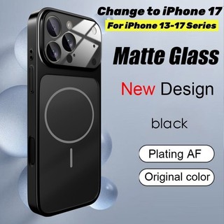 Ốp lưng chuyển đổi iPhone đổi sang iPhone 17 Pro max Ốp lưng iPhone 17 Air 16 15 14 Pro Max 13 Kính Nano mờ sang trọng sạc từ tính chống sốc Vỏ cứng cửa sổ lớn Full Cover