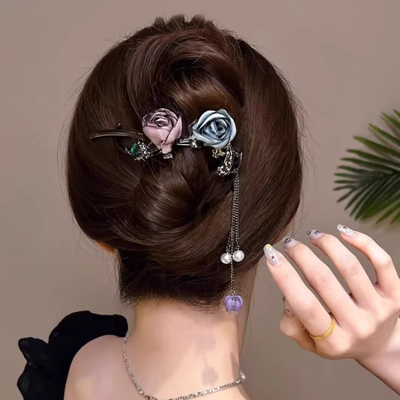 Kẹp Tóc Hoa Nữ Tính Khí Phong Cách Mới Thời Trang Kẹp Xoắn