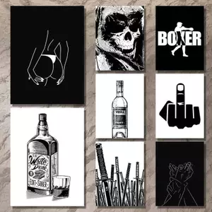 Đen Trắng Nghệ Thuật Tranh Canvas Ánh Sáng Sáng Tương Phản Nghệ Thuật Nhà Trang Trí Tường Canvas Poster
