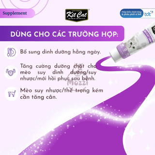 Gel dinh dưỡng cho mèo Kitcat hỗ trợ tiêu búi lông, tiết niệu và tăng cân Tuýp 120gr