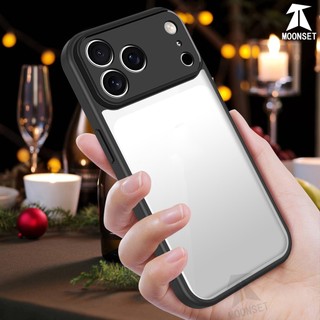 Dành cho iphone 17 Pro Max Ốp điện thoại cứng trong suốt Khung silicon mềm chống rơi mỏng