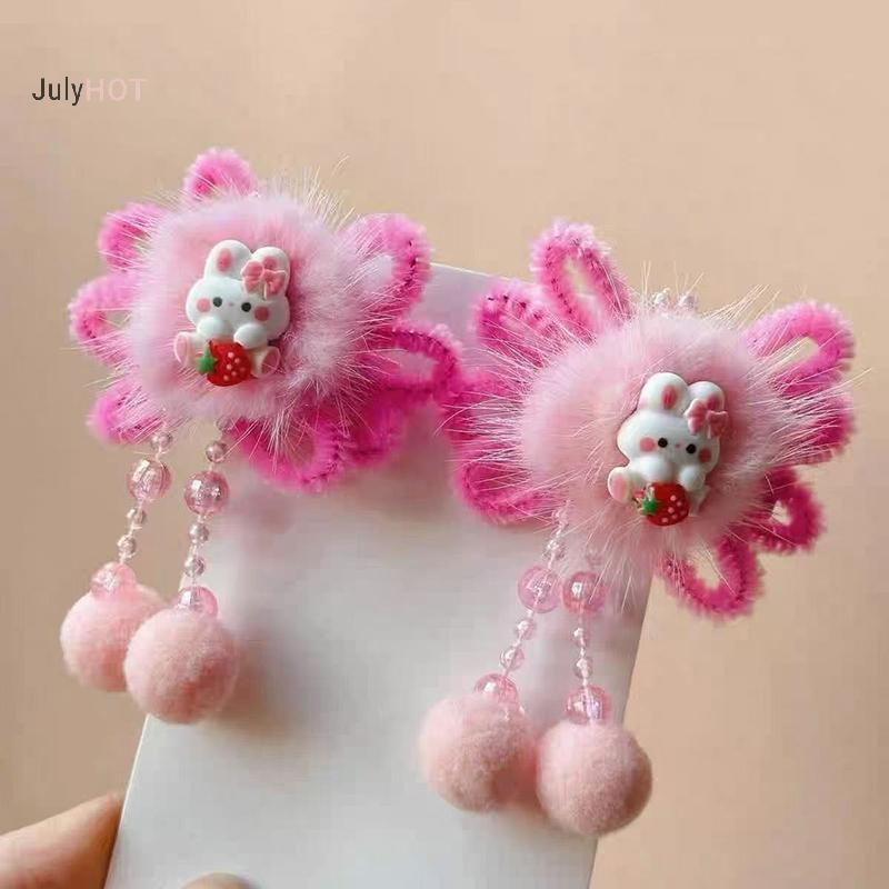JULYHOT 1 Cặp Năm Mới Đỏ Cho Nữ Cô Gái Ngọt Ngào Đa Năng Đỏ sel Phong Cách Trung Hoa Phụ Kiện Tóc Trẻ Em Quà Tặng Massivedeals