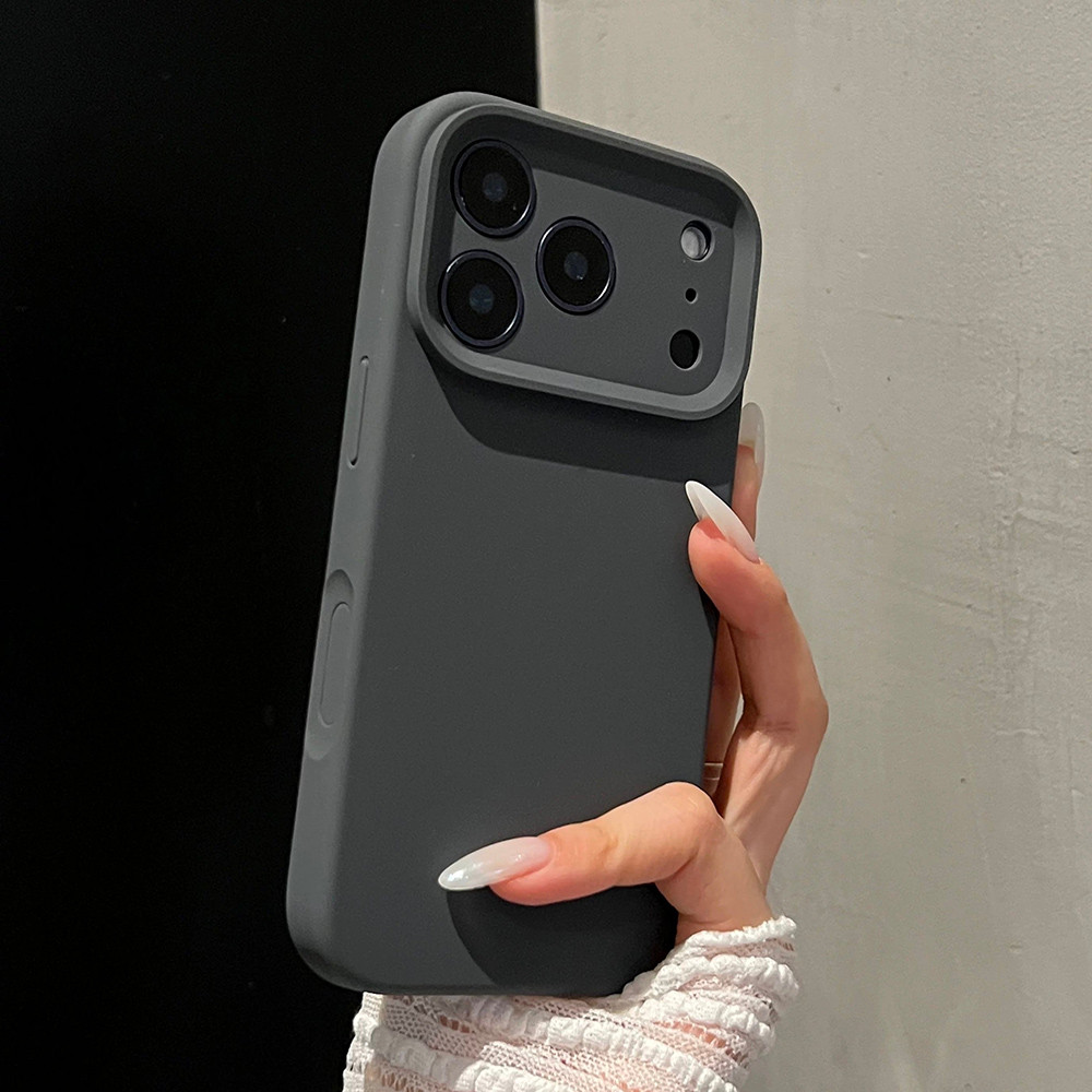 Ốp Điện Thoại Silicon Lỏng Màu Trắng Cổ Carbon Đen Cho iPhone 17 Pro Max 17 Air 16 Plus 15 14 13 12 11 Vỏ Bảo Vệ Chống Sốc