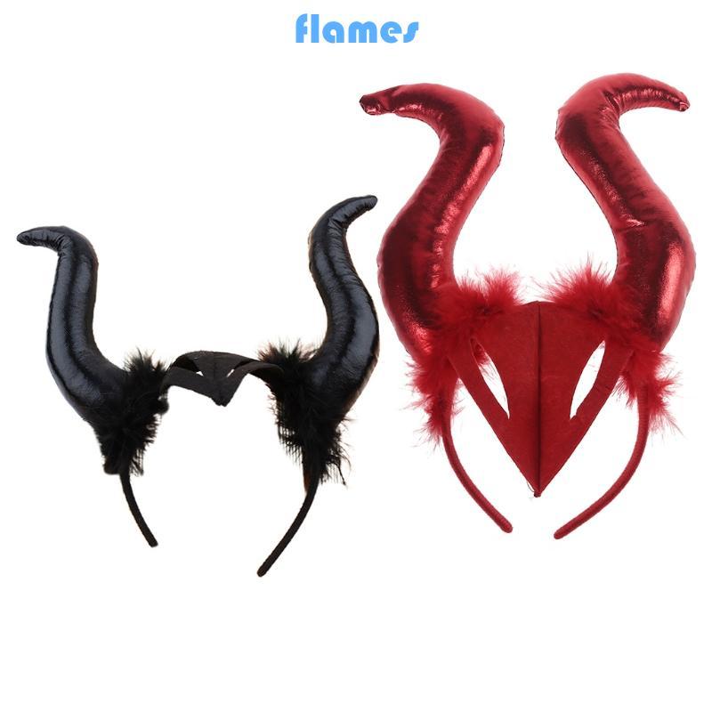 FL Ox Horn Headband Devil Horns Headband Halloween Demon Horn Halloween Tiaras