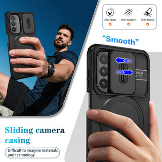 Dành Cho Samsung Galaxy A17 / A26 Ốp điện thoại Có Trượt Camera Nắp Từ Tính Chân Đế Chống Sốc Mỏng Bao