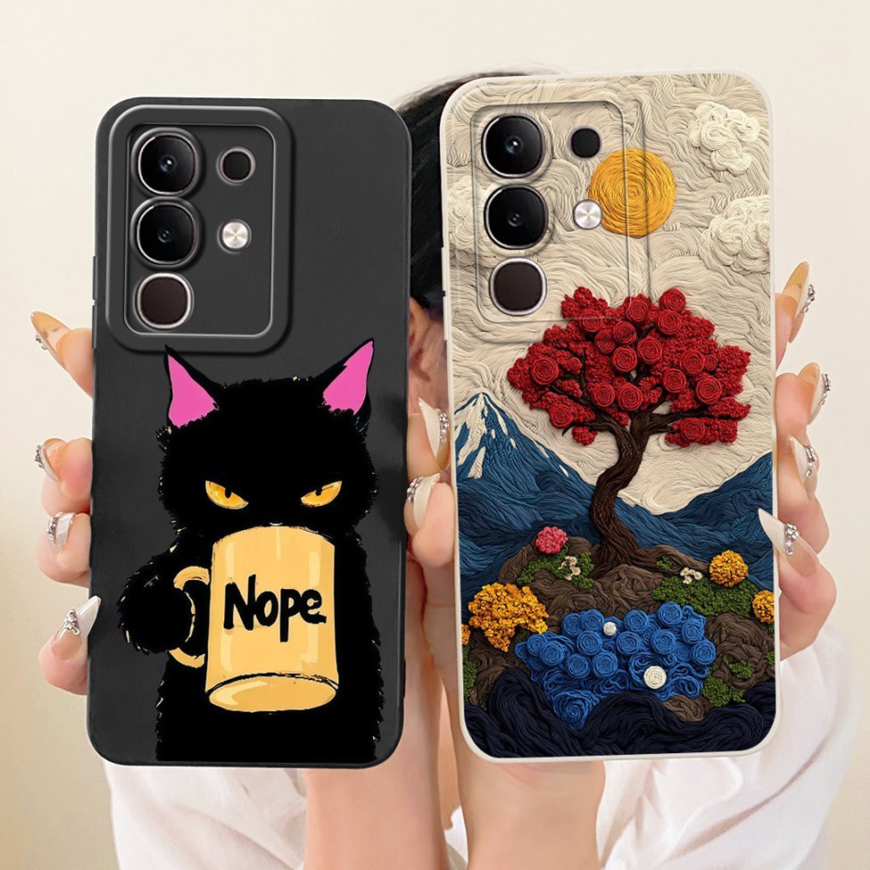 Ốp lưng Vivo iQOO Z10x V2445A Silicone Hoa thời trang sang trọng Kawaii Vỏ điện thoại sơn 2D dễ thương iQOO Z10x Vivo