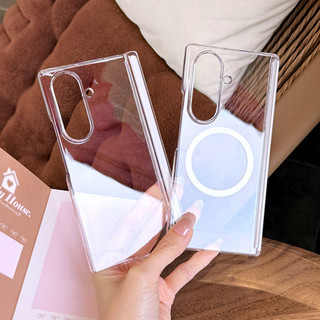 Ốp lưng Acrylic cứng trong suốt cho Samsung Galaxy Z Fold 7/6/5/4, vỏ mỏng chống sốc từ tính