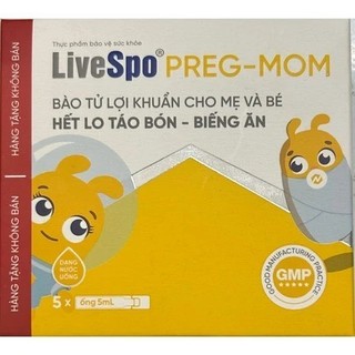 Lẻ 05 Ống / Men vi sinh Bào tử lợi khuẩn LiveSpo Clausy / Pregmom cho Bé -giảm táo bón, Rối loạn tiêu hóa
