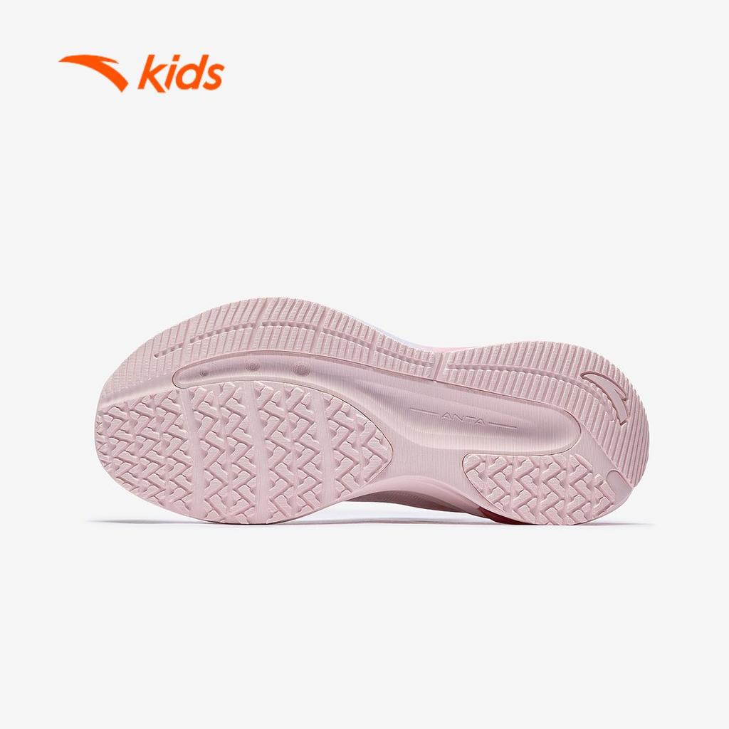 ANTA Kids Bow Speed Giày Chạy Thể Thao Bé Gái 3225D5501 Size 33-39, Khóa Xoay Tiện Lợi, Nhẹ Êm, Chống Trơn Trượt