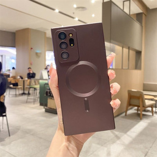 Dành Cho Samsung Galaxy Note 20 Ultra Note 10 Plus S24 S23 S22 S21 Ultra Plus FE Từ Tính Siêu Mỏng Matte Chống Vân Tay Có Bảo Vệ Ống Kính Có Vỏ Điện Thoại Lưới Bụi