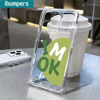 Ốp Điện Thoại Ibumipers Phong Cách Tươi "Tôi OK" Vỏ Chống Sốc Mềm Trong Suốt Tối Giản Cho iPhone 11 12 13 14 15 16 Pro Max IP 7 8 Plus Iphon X XS XR Xs max