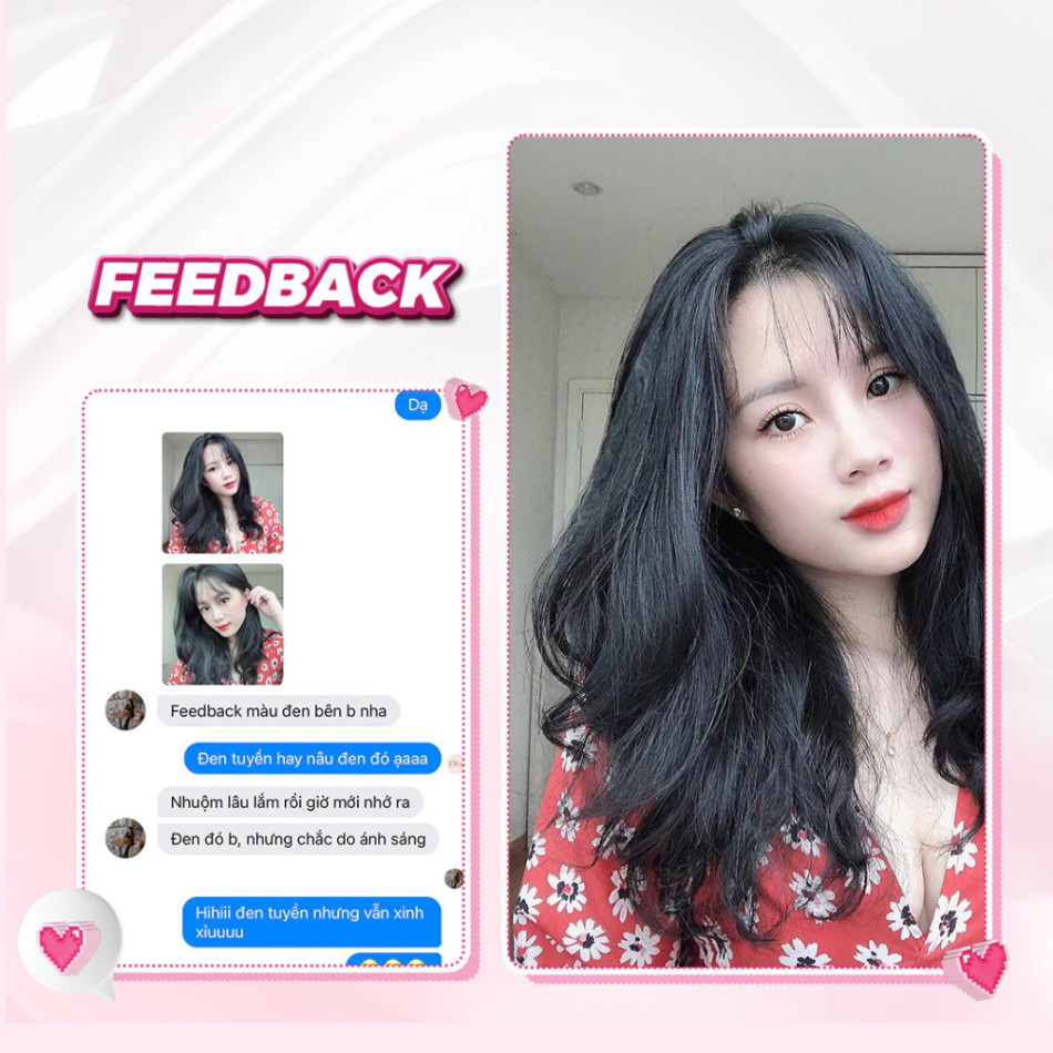 Thuốc Nhuộm Tóc Màu ĐEN TUYỀN Không Tẩy, lên từ nền đen, tặng kèm trợ nhuộm | Trunghair