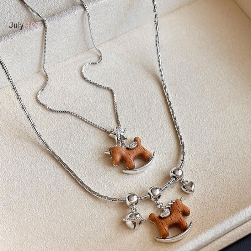 Dây Chuyền và Bông Tai Simple Fashion, Thiết Kế Xương Đòn Ngựa, Phù Hợp cho Nữ, Quà Tặng Sáng Tạo