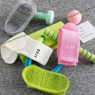 Set 7 Tất Tập Yoga thể thao Pilates Doit Màu Trơn Sọc Silicon Chống Trơn Trượt