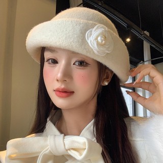 Mũ NCE Top và Camellia Casual, Phong cách Cá Tính từ Vải Len, Thích hợp Cho Cô Dâu