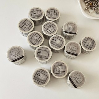 Washi tape hình khung trắng đen Oeda (không đế)