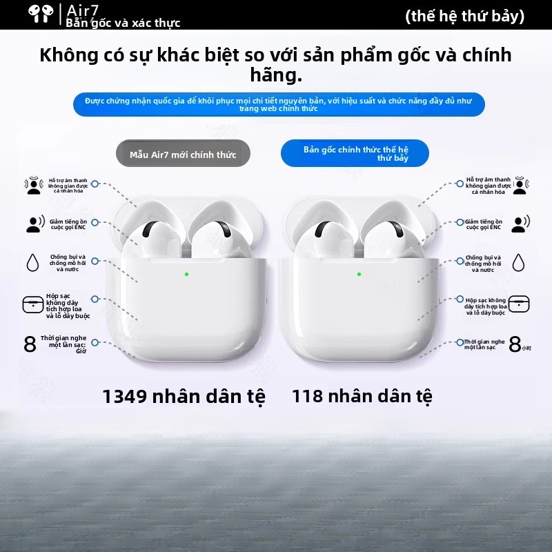 Tai nghe Bluetooth 2025 Tai nghe Bluetooth không dây phong cách mới Khử tiếng ồn Chất lượng âm thanh cao Tai nghe thể thao không dây thế hệ thứ bảy
